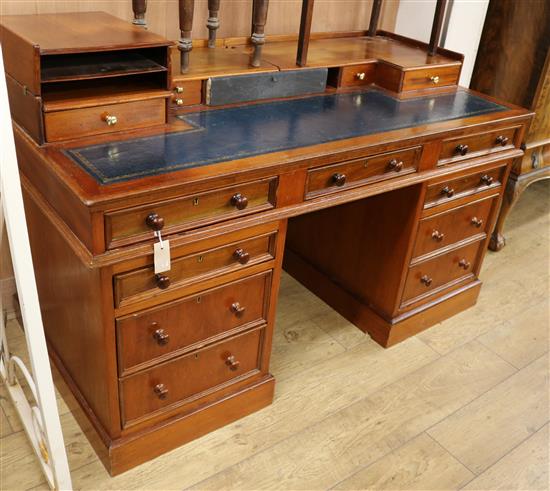 A mahogany pedestal desk W.150cm